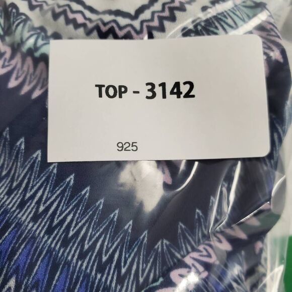 Maurices Small Sleeveless Chevron Print Dress Blue Purple Zip Front - Picture 7 of 9